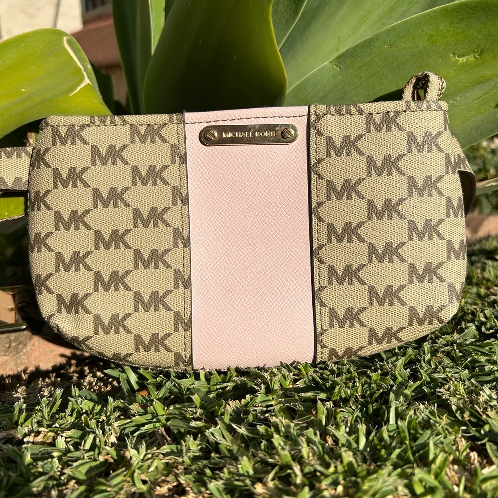 Michael Kors Brown and Pink Crossbody Bag